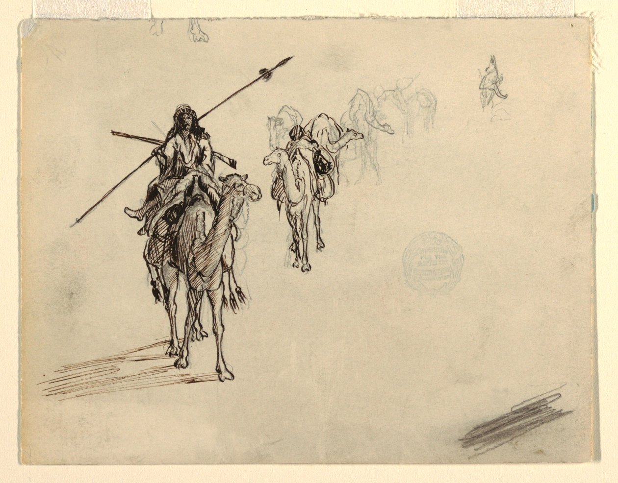Tekening, Karavaan op maart, februari 1868 door Frederic Edwin Church