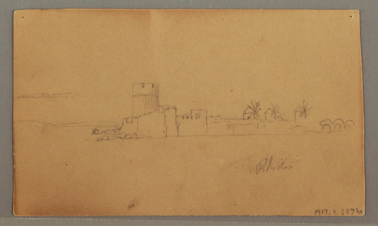 Tekening, Kasteel aan de haven, 29 mei 1868 door Frederic Edwin Church