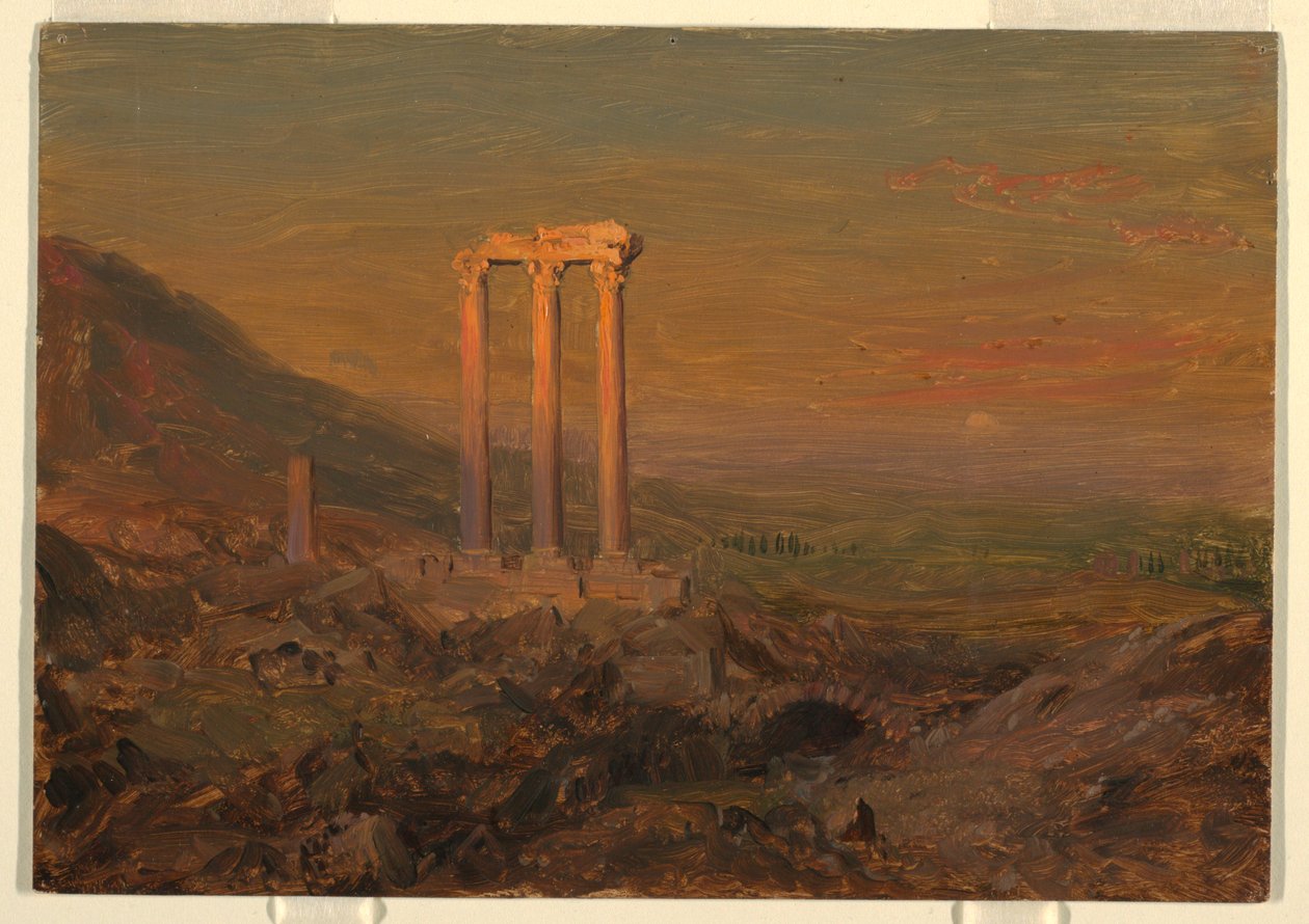 Tekening, Klassieke ruïnes, Syrië, mei 1868 door Frederic Edwin Church