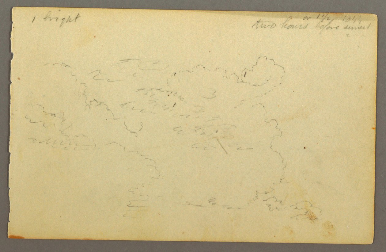 Tekening, Wolkenstudie, 1844 door Frederic Edwin Church