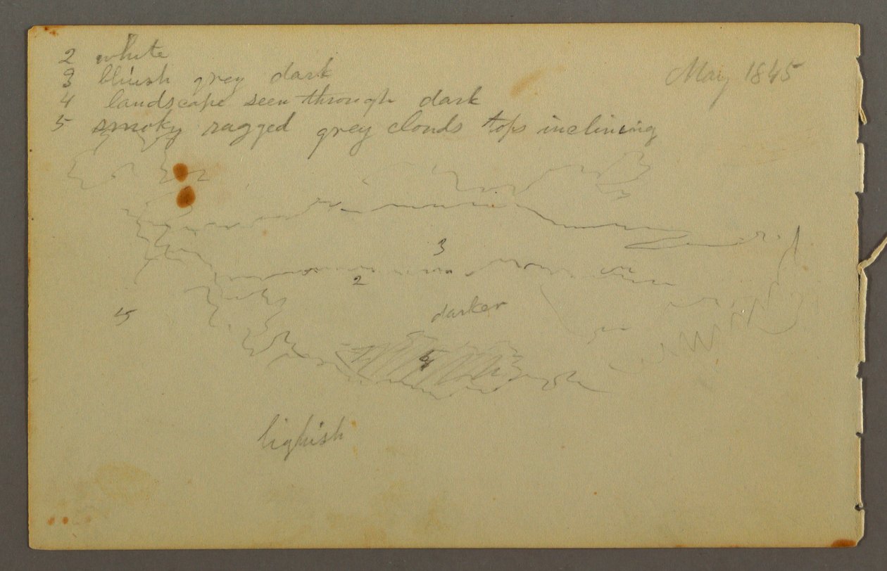 Tekening, Wolkenstudie, 1844 door Frederic Edwin Church