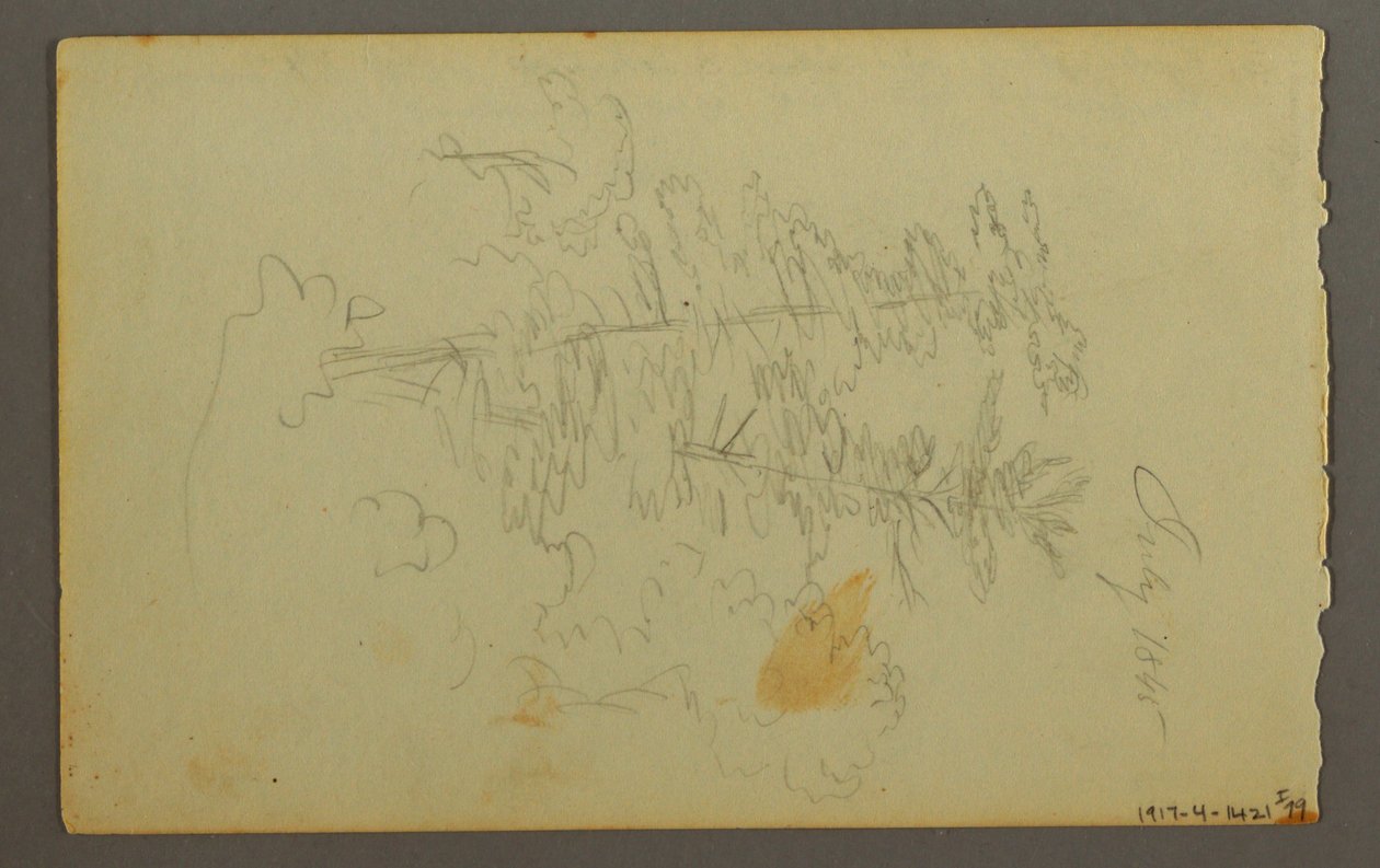 Tekening, Wolkenstudie, 1845 door Frederic Edwin Church