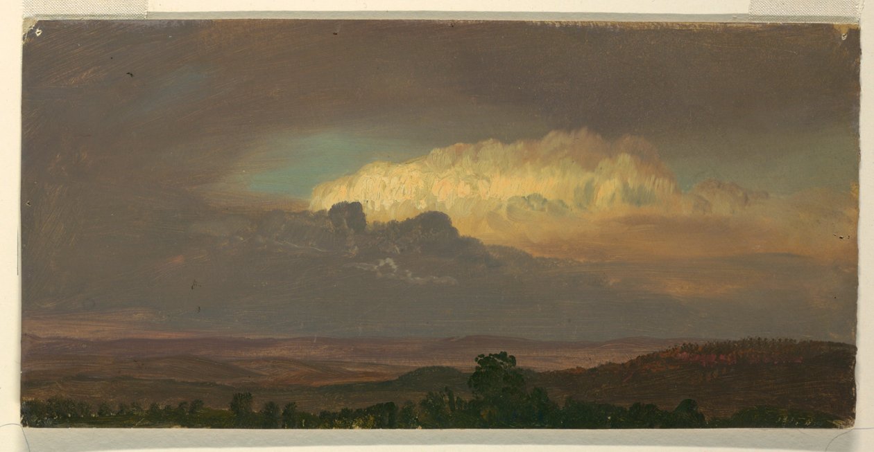 Tekening, Wolken boven heuvels, augustus 1865 door Frederic Edwin Church