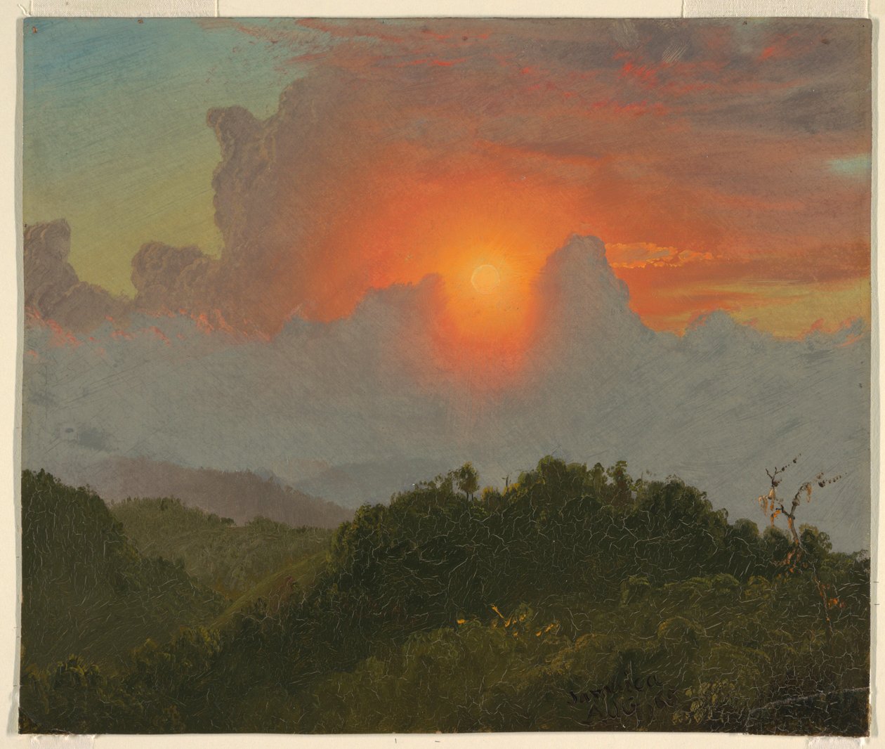 Tekening, bewolkte hemel, augustus 1865 door Frederic Edwin Church