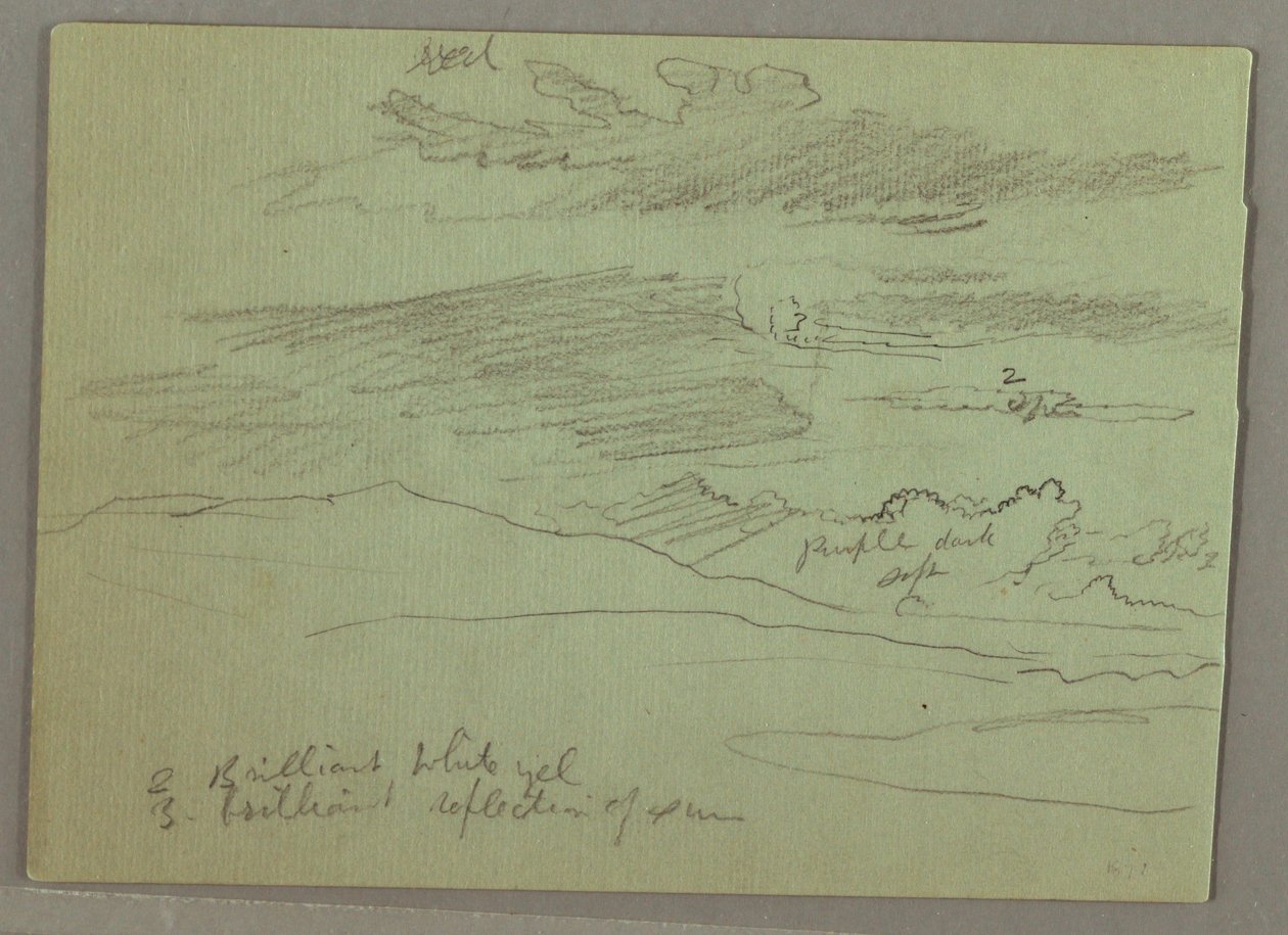 Tekening, Bewolkte lucht, 1871 door Frederic Edwin Church