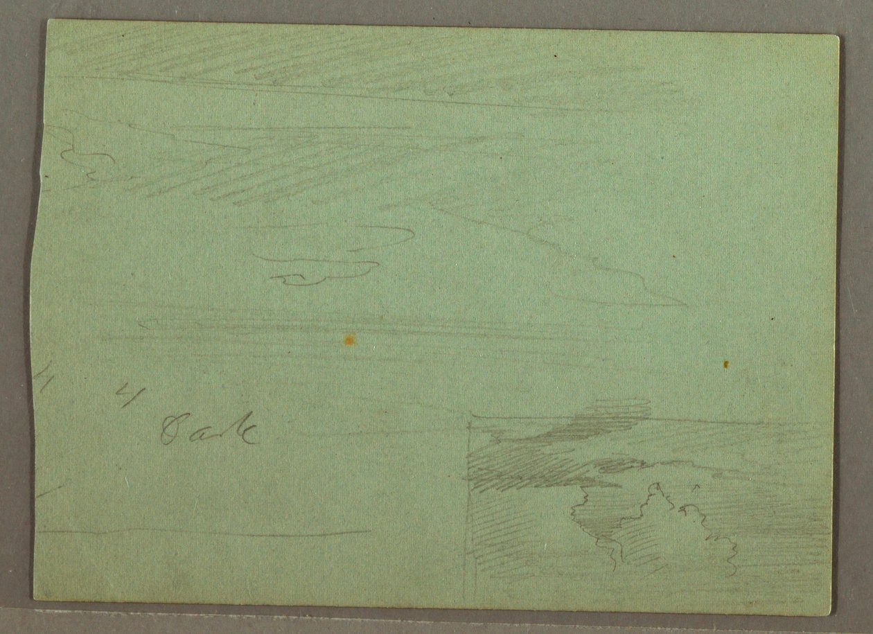 Tekening, bewolkte lucht boven heuvelrug, augustus 1871 door Frederic Edwin Church