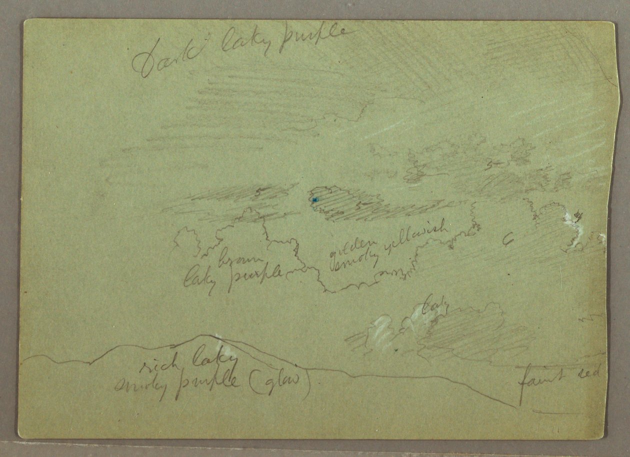 Tekening, Bewolkte lucht boven heuvelrug, mogelijk 1871 door Frederic Edwin Church