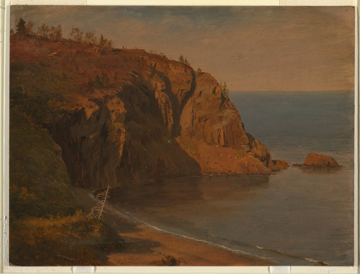 Tekening, kust van Grand Manan Island, Canada, augustus of september 1851 door Frederic Edwin Church