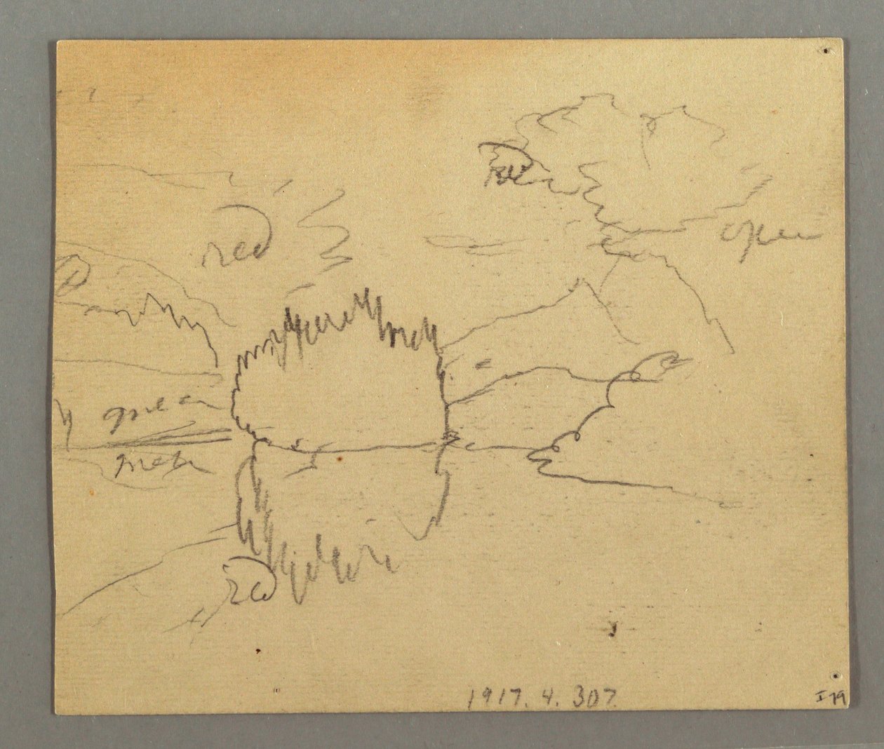 Tekening, Dode bomen, plant, mogelijk 1868 door Frederic Edwin Church