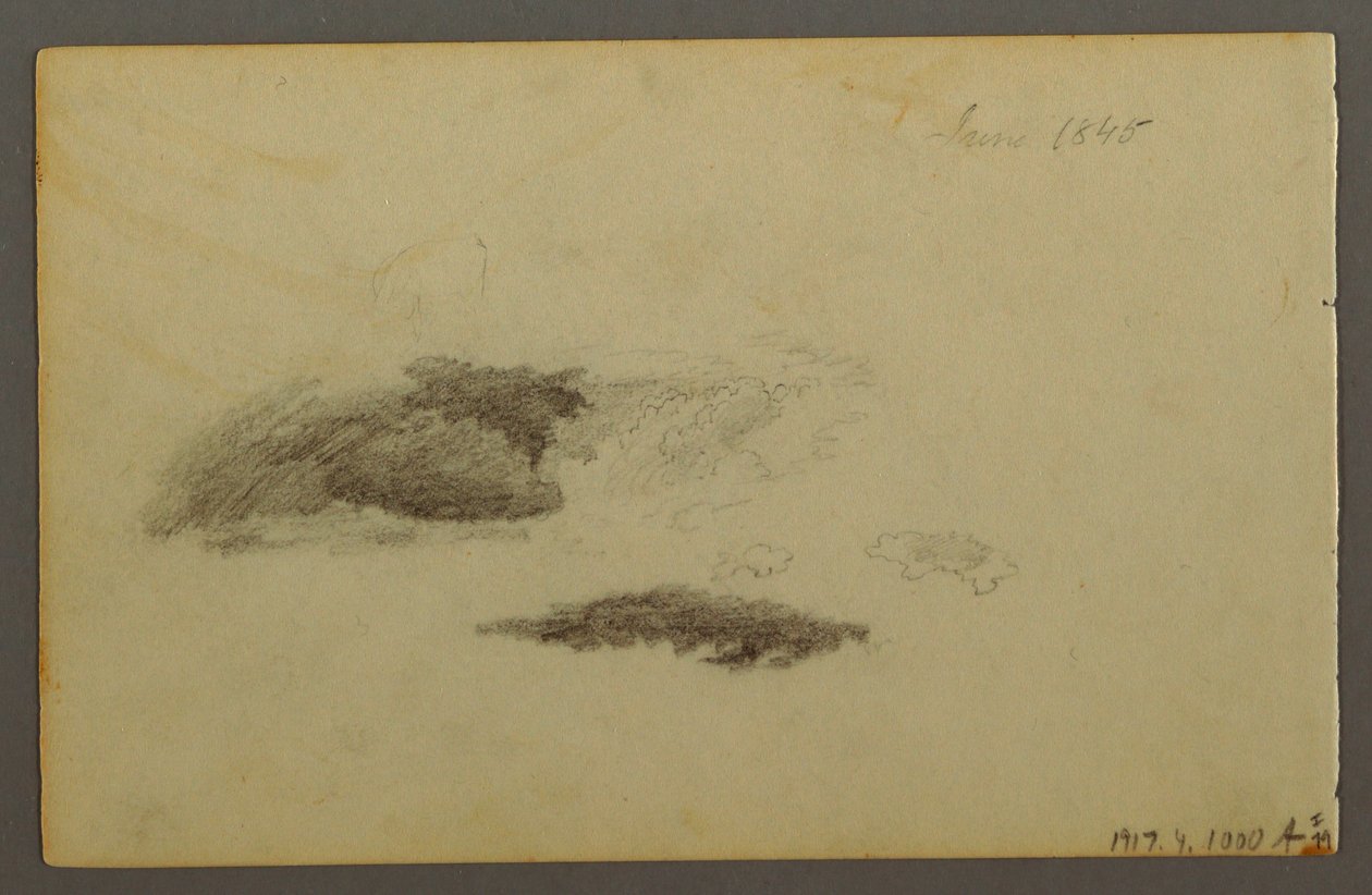 Tekening, Vervallen berk, 1844 door Frederic Edwin Church