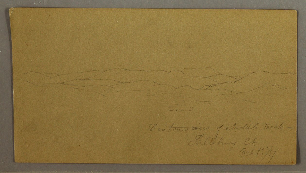 Tekening, Ver uitzicht op Saddleback Mountain, Maine, 1 oktober 1867 door Frederic Edwin Church