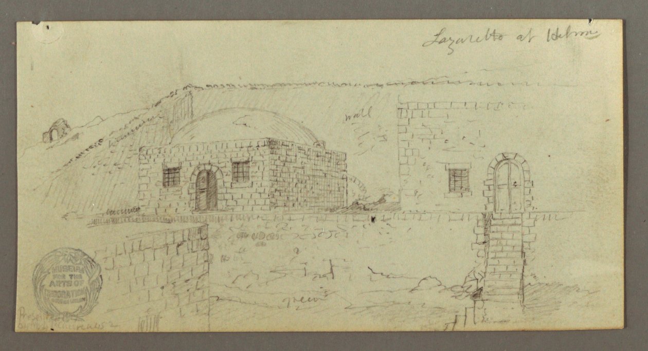 Tekening, Koepelhuis, Huis met trap, februari mogelijk 1868 door Frederic Edwin Church