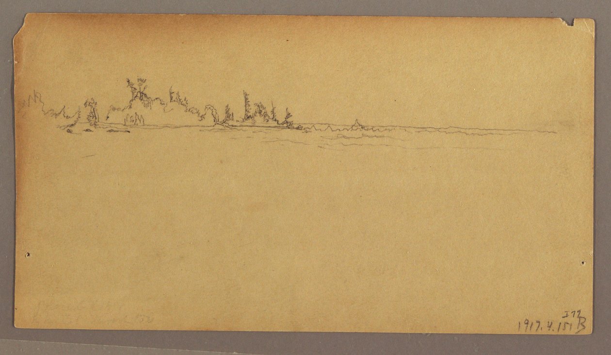 Tekening, Dubbele regenboog over de watervallen, Niagara River, mogelijk 1858 door Frederic Edwin Church
