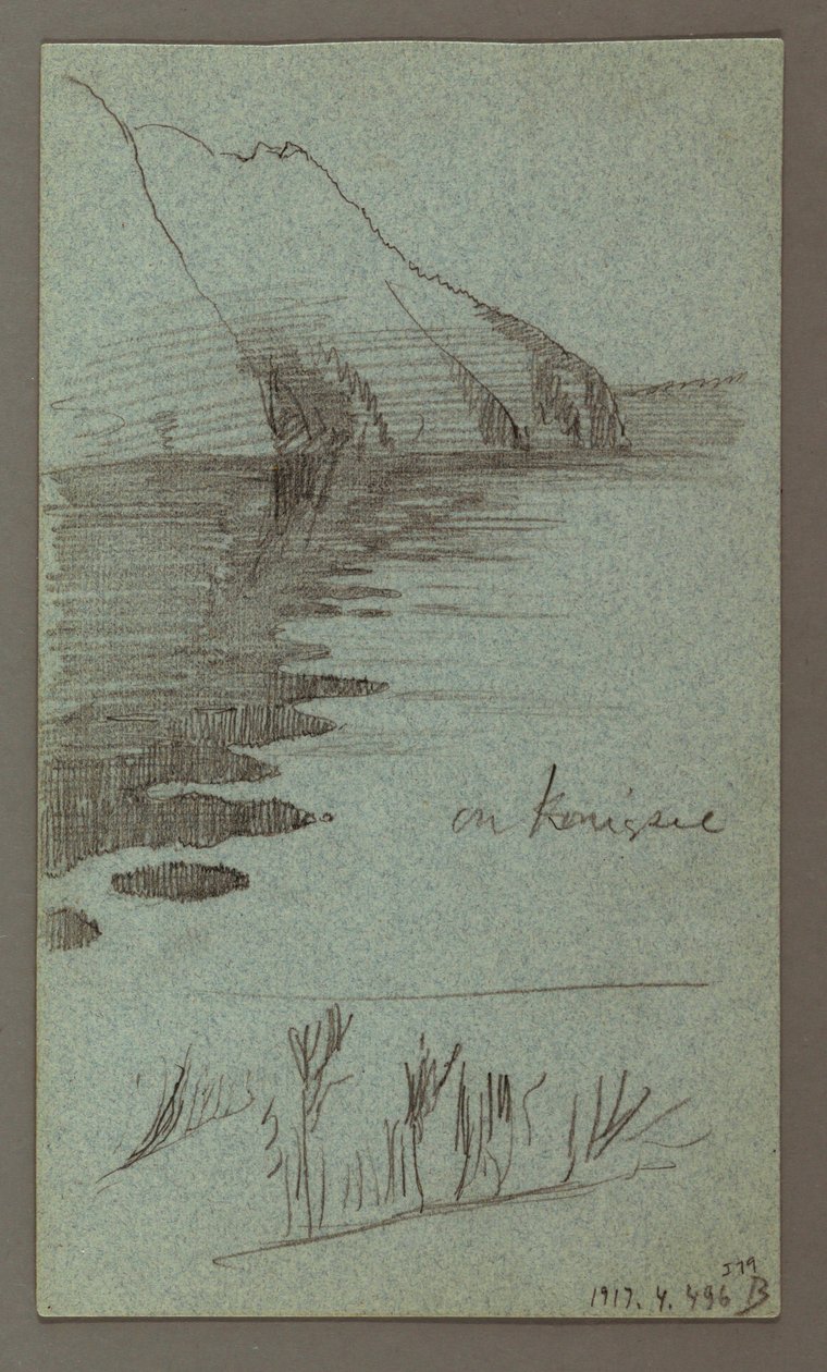 Tekening, watervallen, mogelijk 1868 door Frederic Edwin Church
