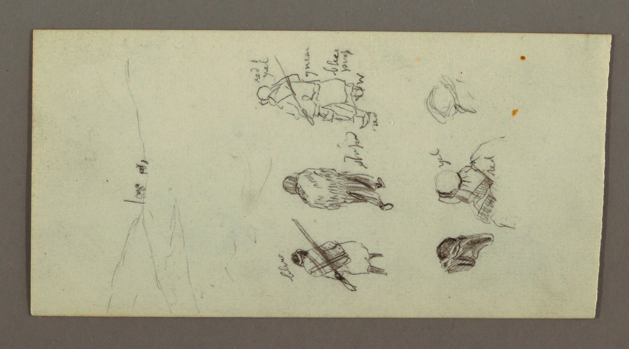 Tekening, Figuurstudies, Rand, mogelijk 1868 door Frederic Edwin Church