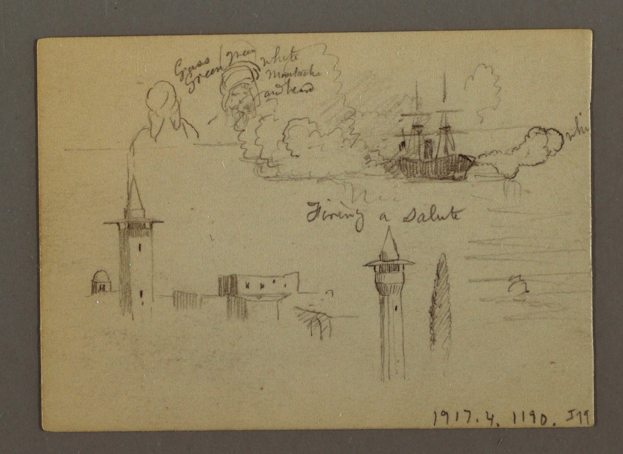 Tekening, Figuurstudies, Zeilschip, Regenboog, mogelijk 1868 door Frederic Edwin Church