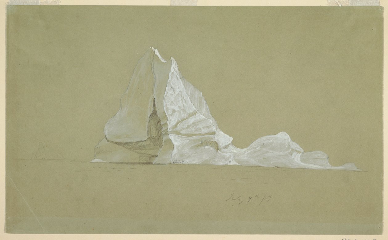 Tekening, drijvende ijsberg, 9 juli 1859 door Frederic Edwin Church