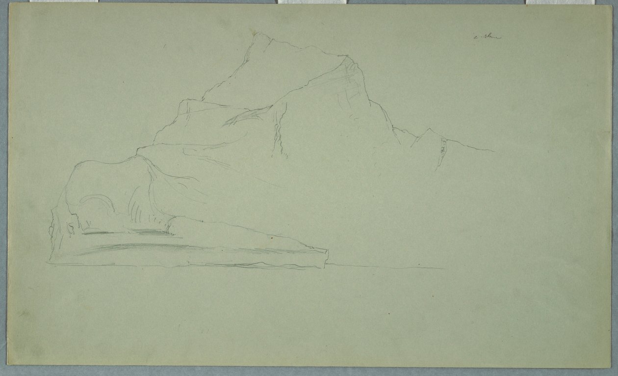 Tekening, drijvende ijsberg, juni of juli 1859 door Frederic Edwin Church