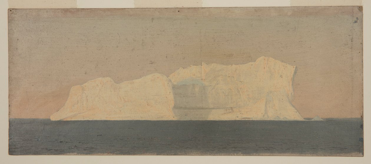 Tekening, drijvende ijsberg, Labrador, juni of juli 1859 door Frederic Edwin Church