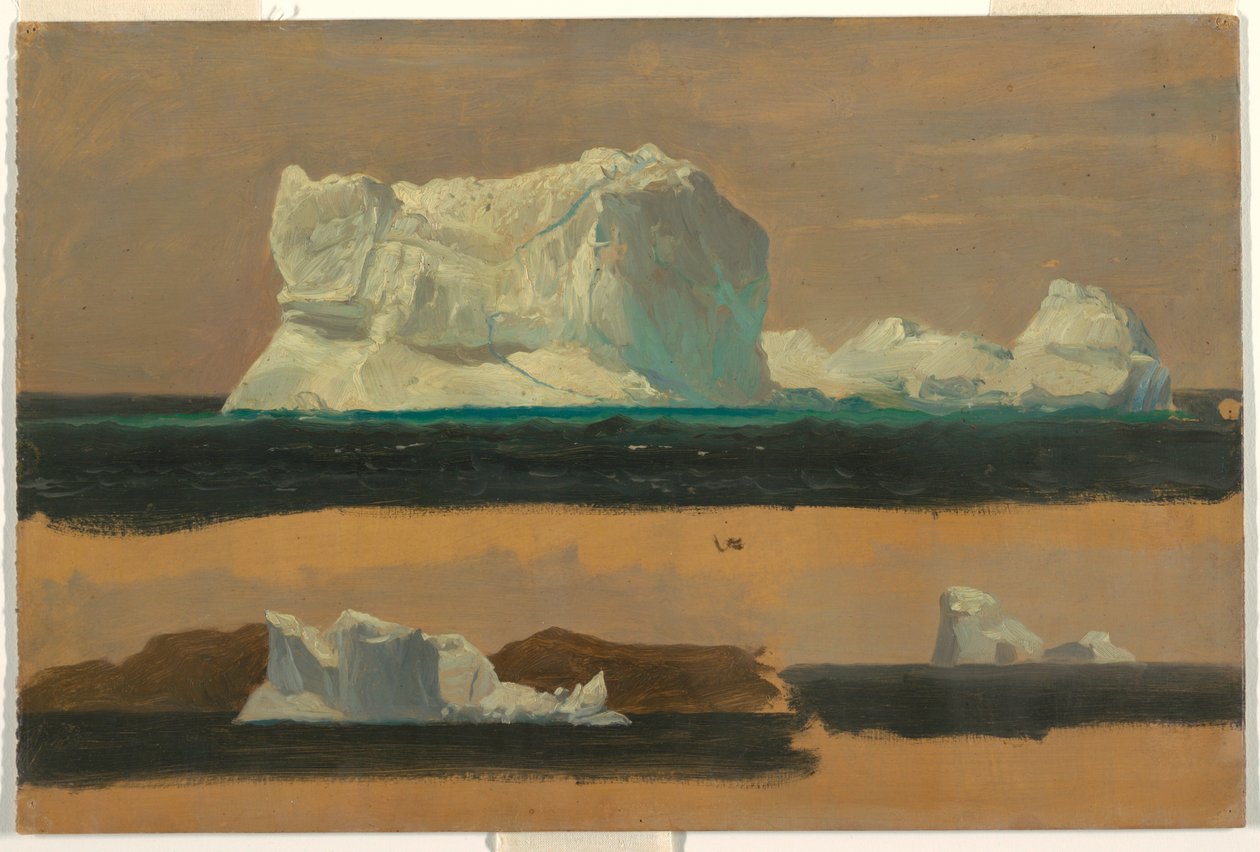 Tekening, Drijvende ijsbergen, 4 juli 1859 door Frederic Edwin Church