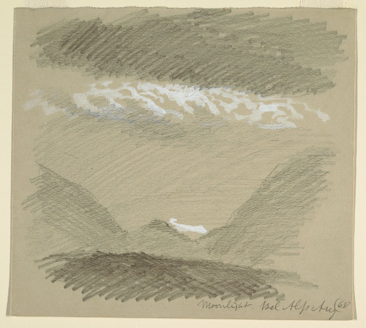 Tekening, Van de Berner Alpen, Bel Alp, augustus 1868 door Frederic Edwin Church