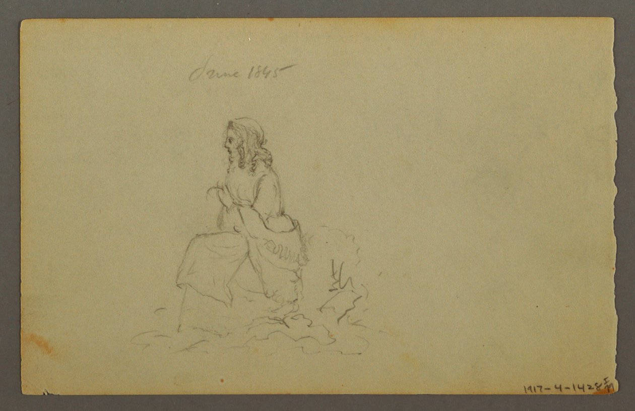 Tekening, Grassen, 1844 door Frederic Edwin Church