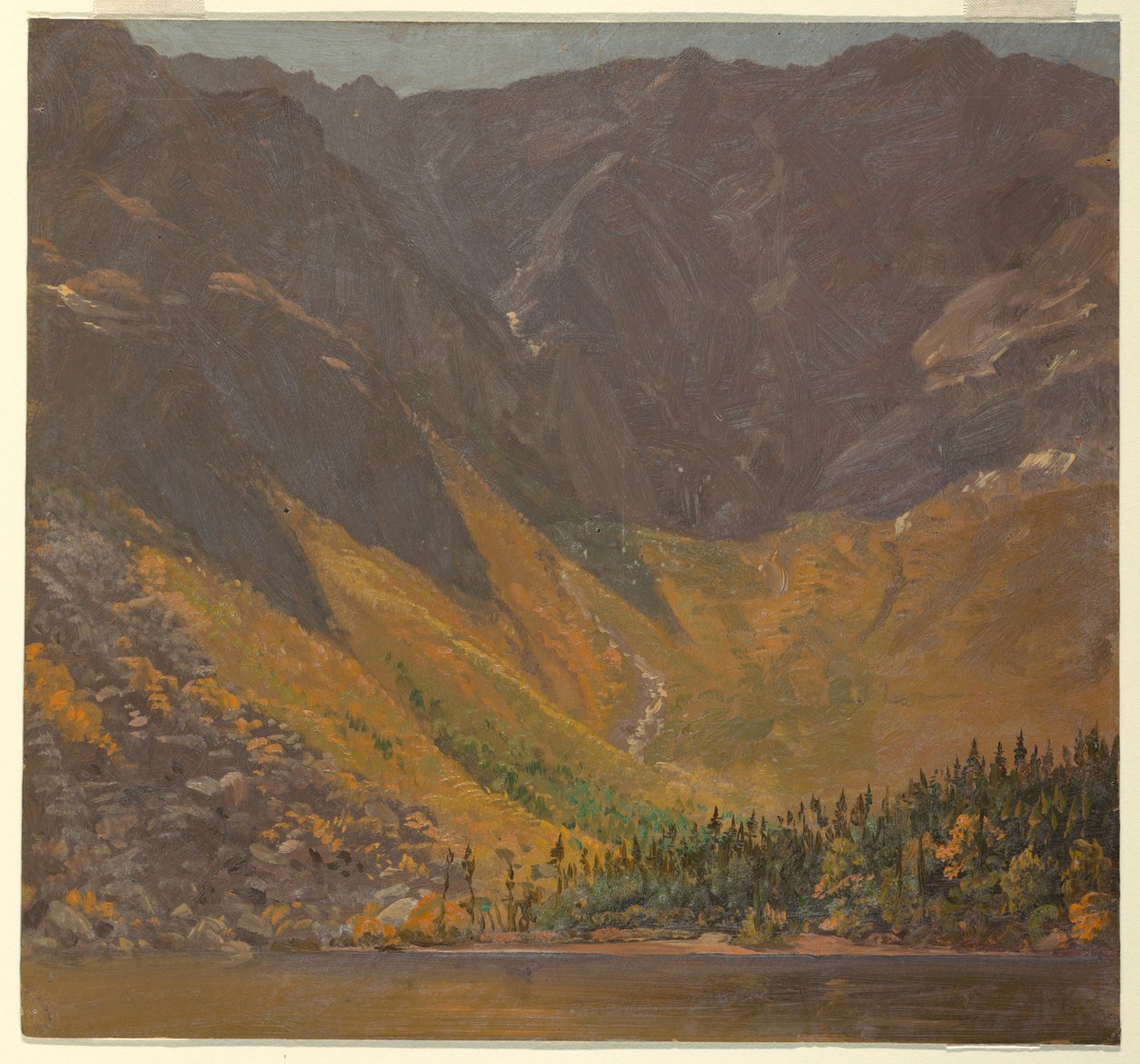Tekening, Great Basin, Mount Katahdin, Maine, vóór 1878 door Frederic Edwin Church