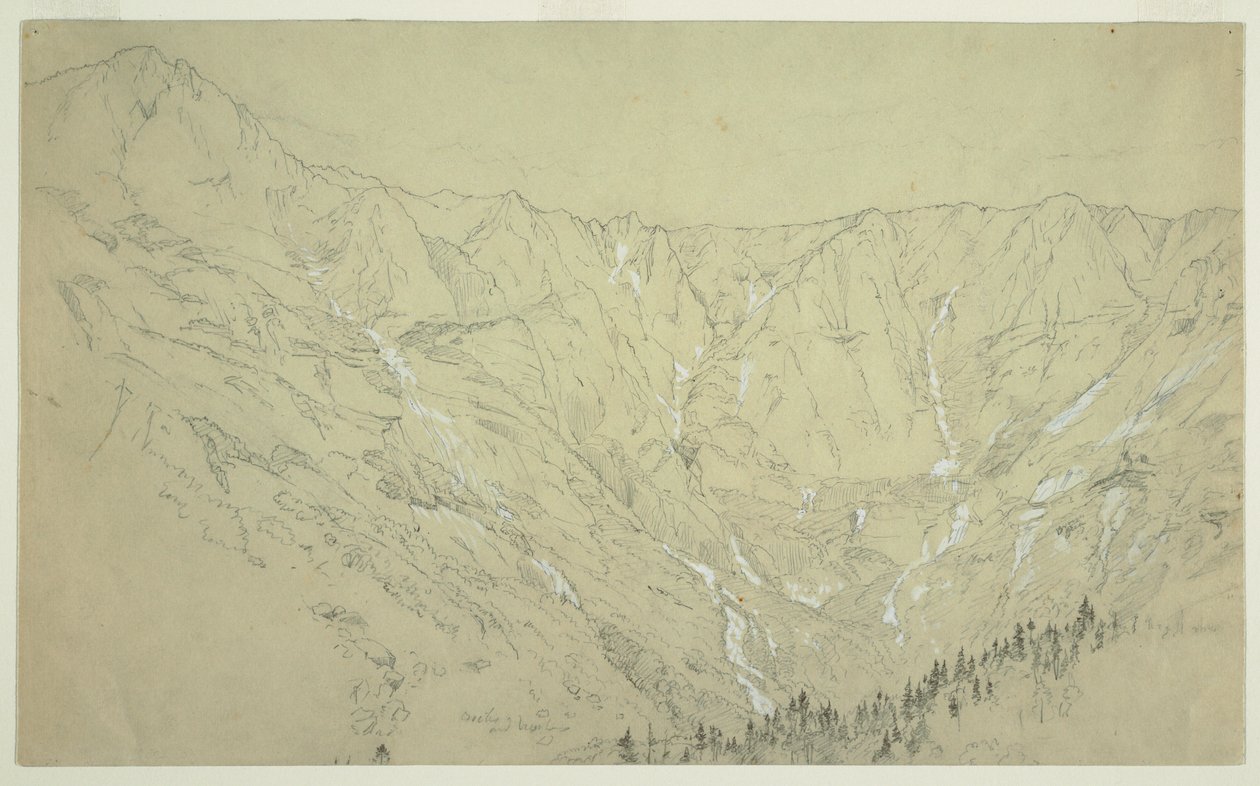Tekening, Great Basin, Mt. Katahdin, ca. 1877 door Frederic Edwin Church