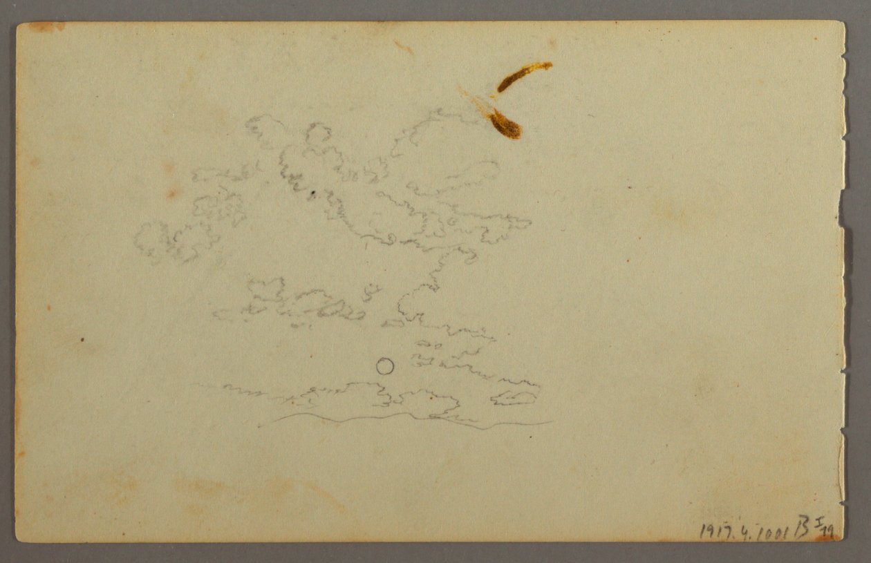 Tekening, Hill Range, mogelijk 1844 door Frederic Edwin Church