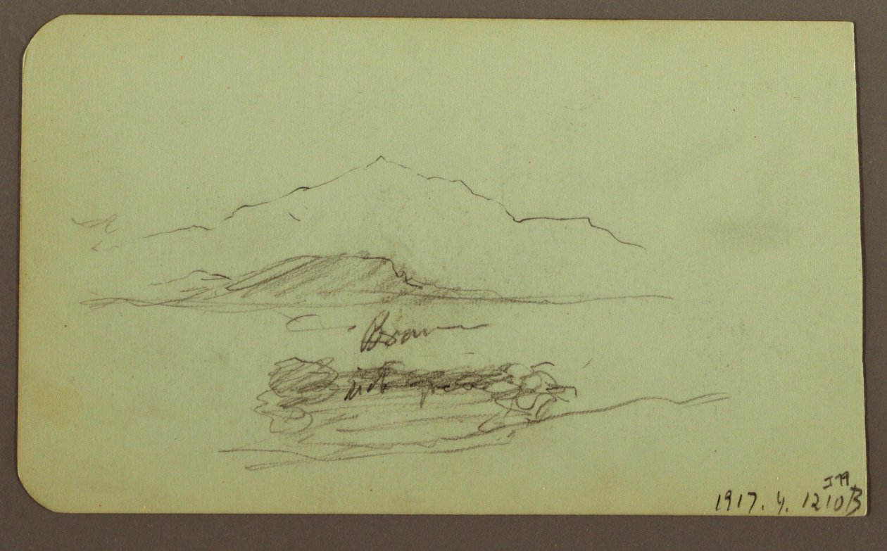 Tekening, Heuvels, Vee; Verso: Landschap, 1883 door Frederic Edwin Church