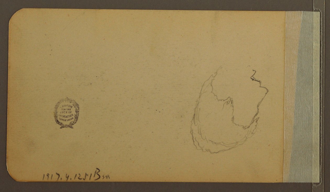 Tekening, Hills; Verso: Hoofd, 1889 door Frederic Edwin Church