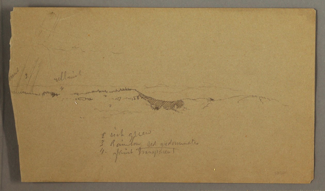 Tekening, Heuvels, regenboog, mogelijk 1865-66 door Frederic Edwin Church