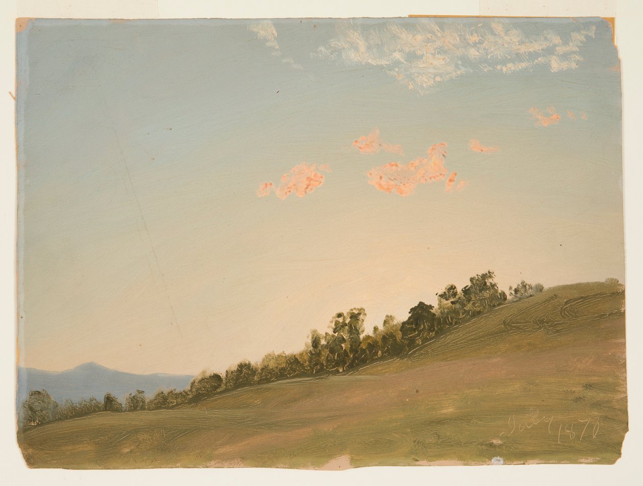 Tekening, Hillside, Hudson, New York, juli 1870 door Frederic Edwin Church