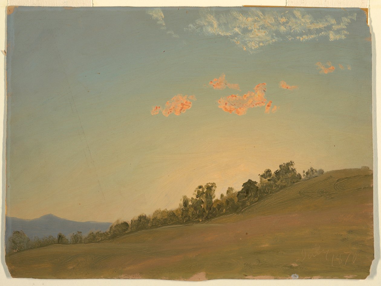 Tekening, Hillside, Hudson, New York, juli 1870 door Frederic Edwin Church