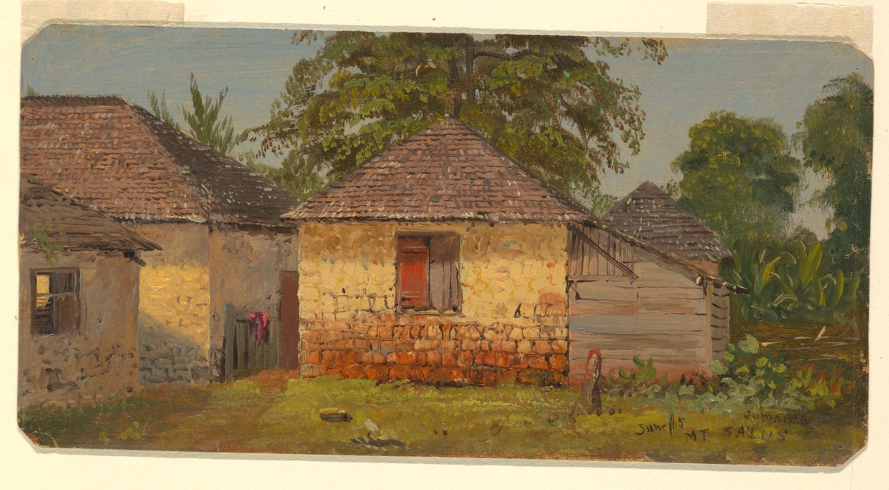 Tekening, Huizen, "Mt. Salus", juni 1865 door Frederic Edwin Church