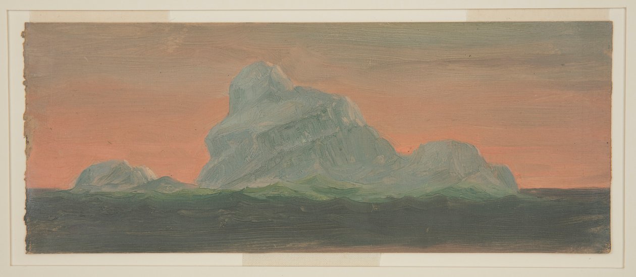 Tekening, ijsberg tegen avondlucht, juni 1859 door Frederic Edwin Church