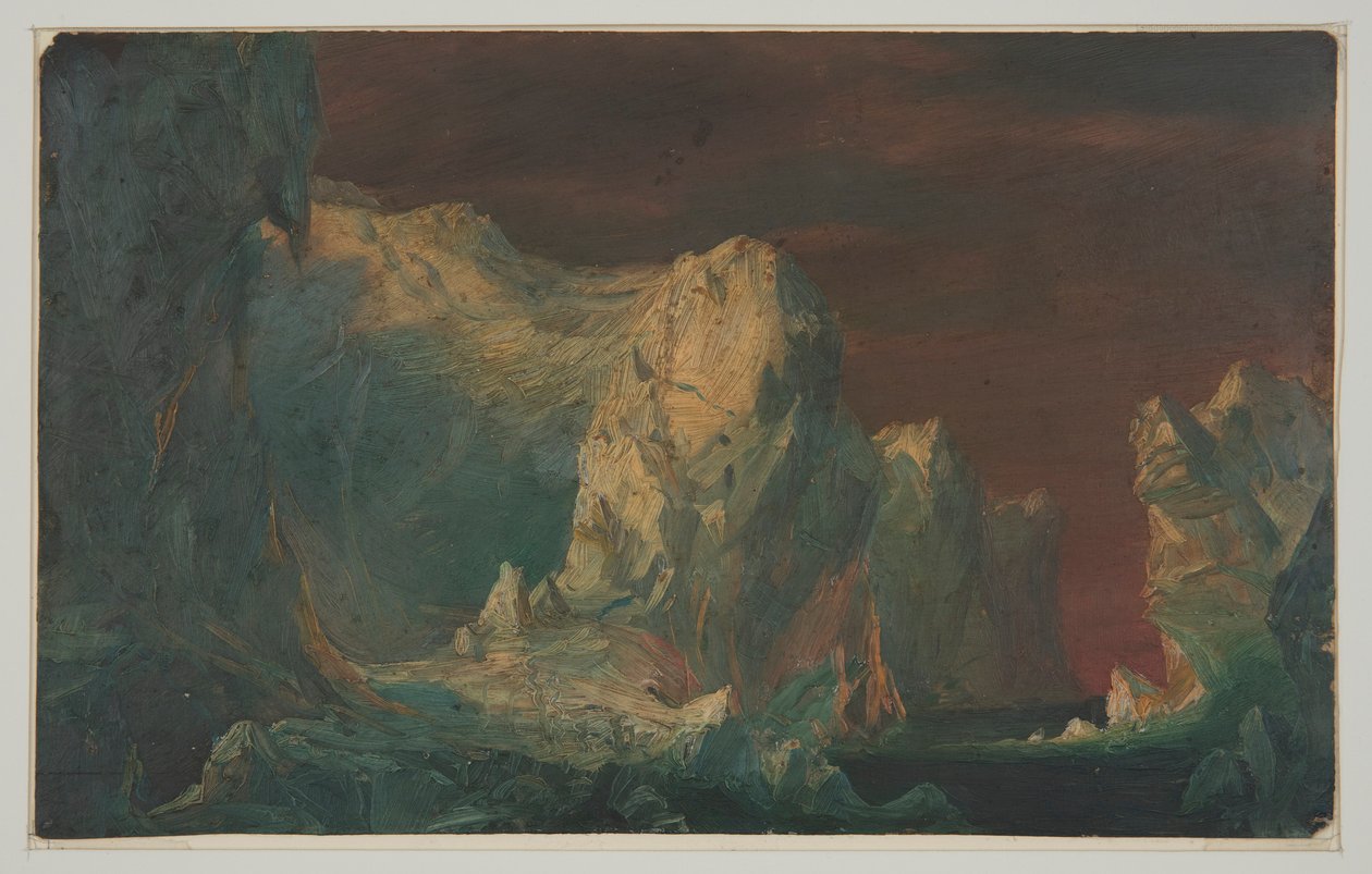 Tekening, Fantasie van een ijsberg, waarschijnlijk 1859 door Frederic Edwin Church