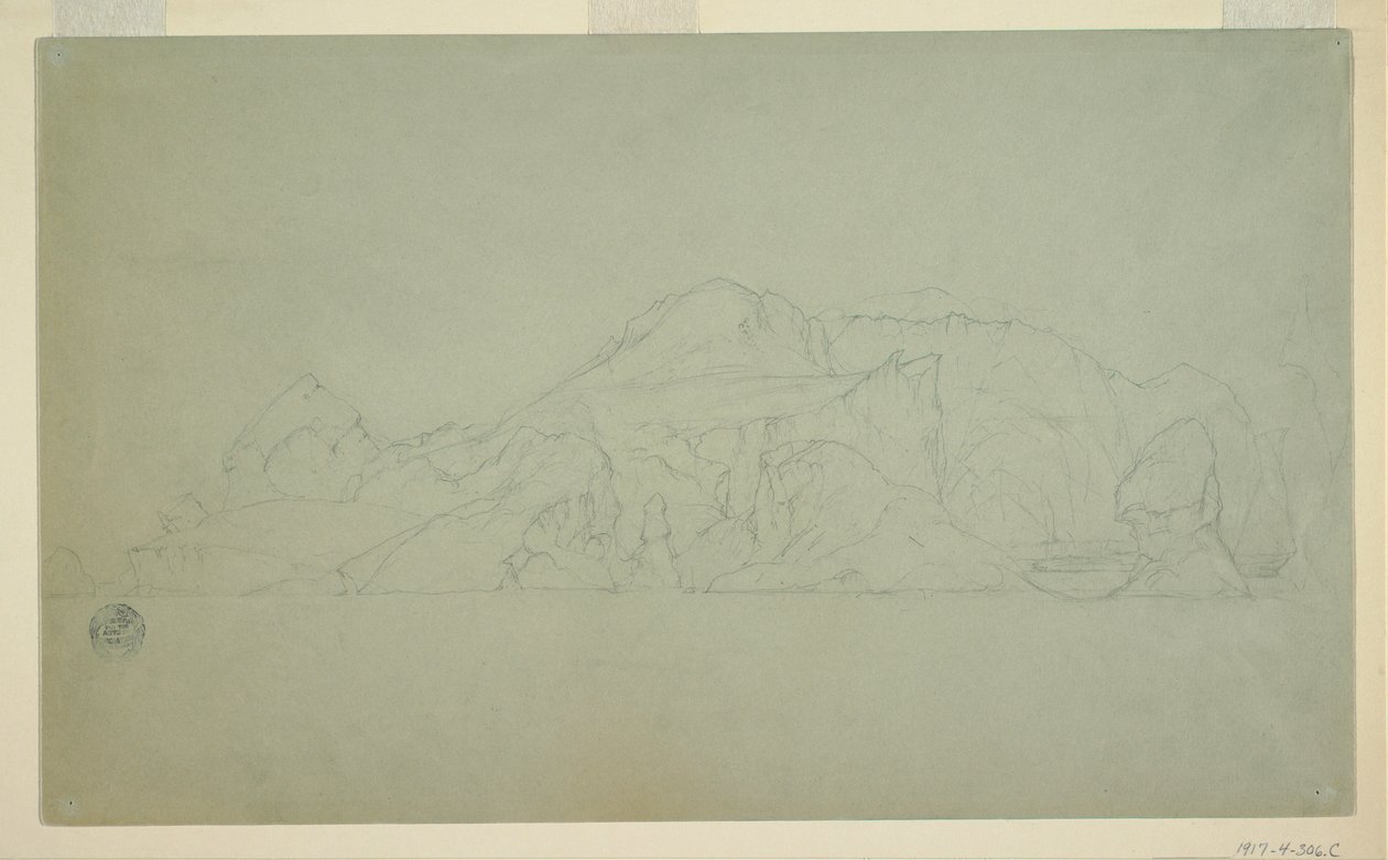 Tekening, ijsberg, juni of juli 1859 door Frederic Edwin Church