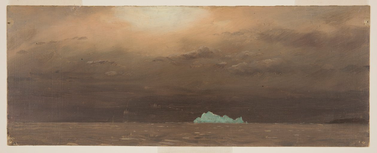 Tekening, ijsberg, Newfoundland, 1859 door Frederic Edwin Church