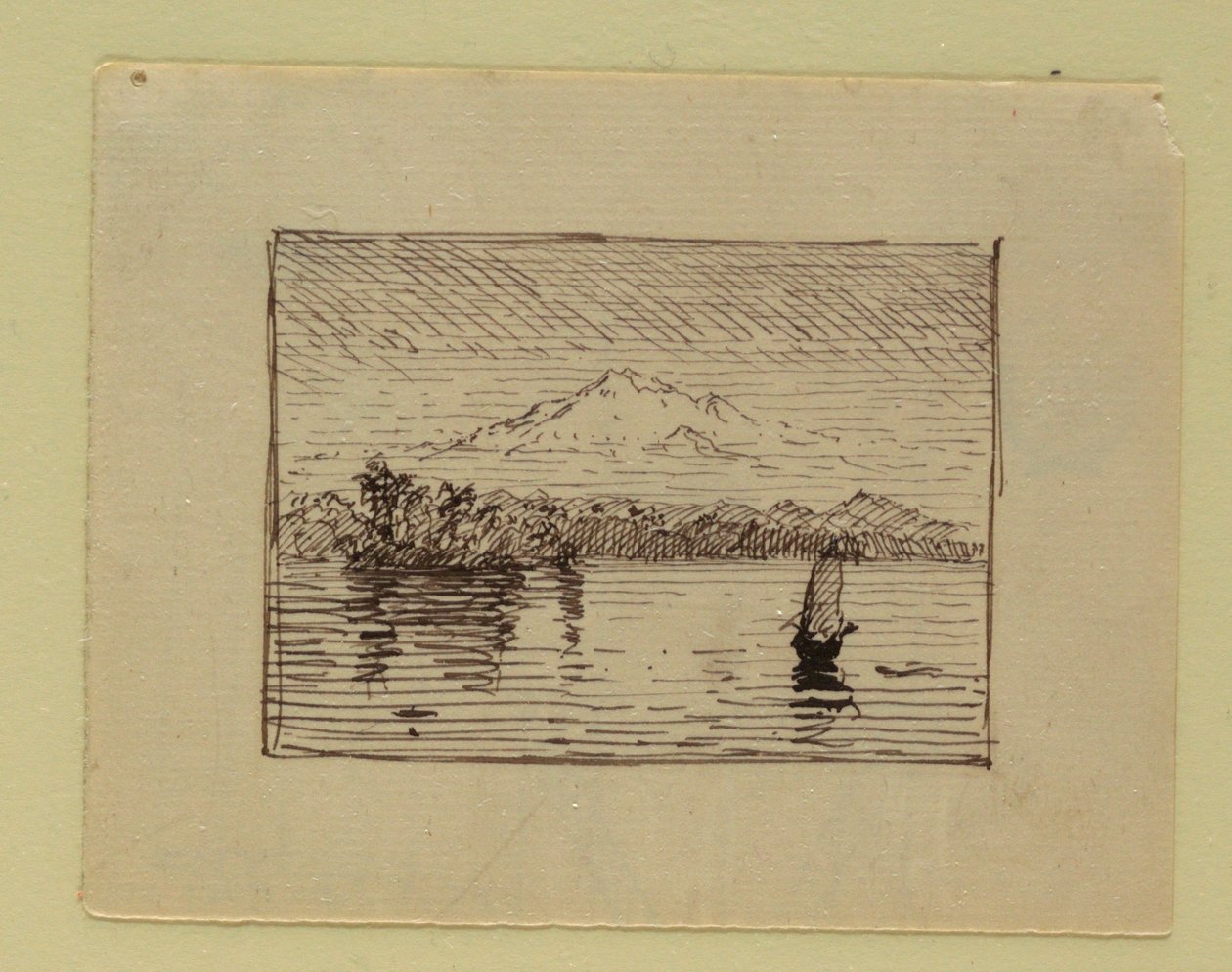 Tekening, Fantasielandschap, ca. 1850 door Frederic Edwin Church