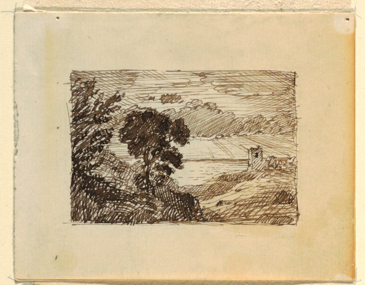 Tekening, Fantasielandschap met, ca. 1870-73 door Frederic Edwin Church