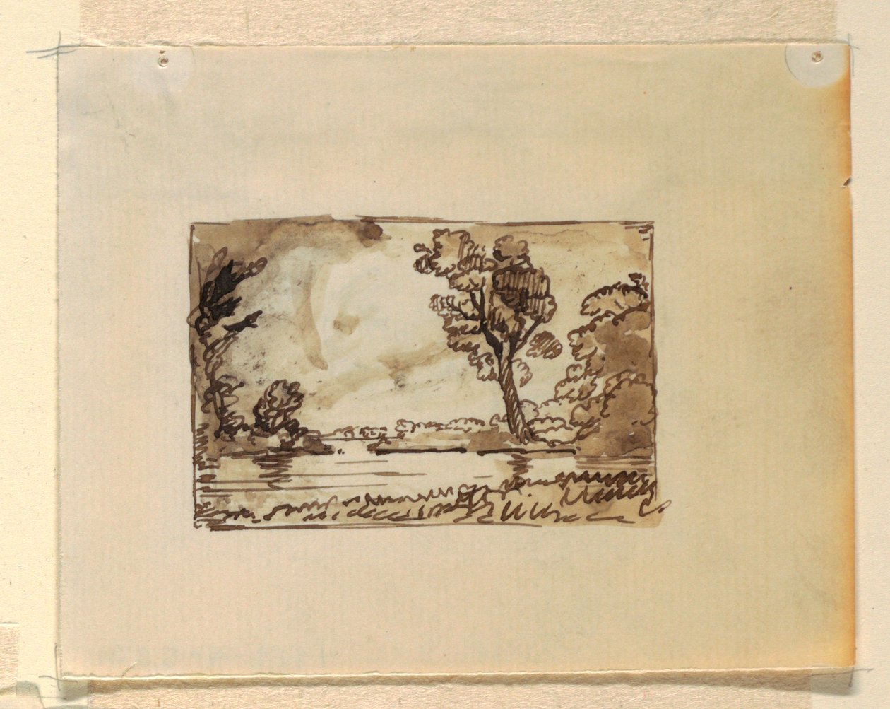 Tekening, Fantasielandschap met, ca. 1870-73 door Frederic Edwin Church