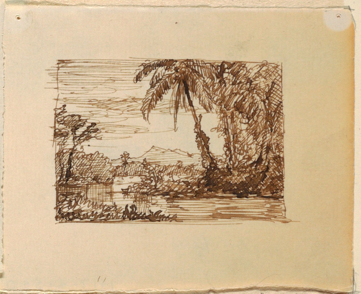 Tekening, Fantasielandschap met, ca. 1870-73 door Frederic Edwin Church