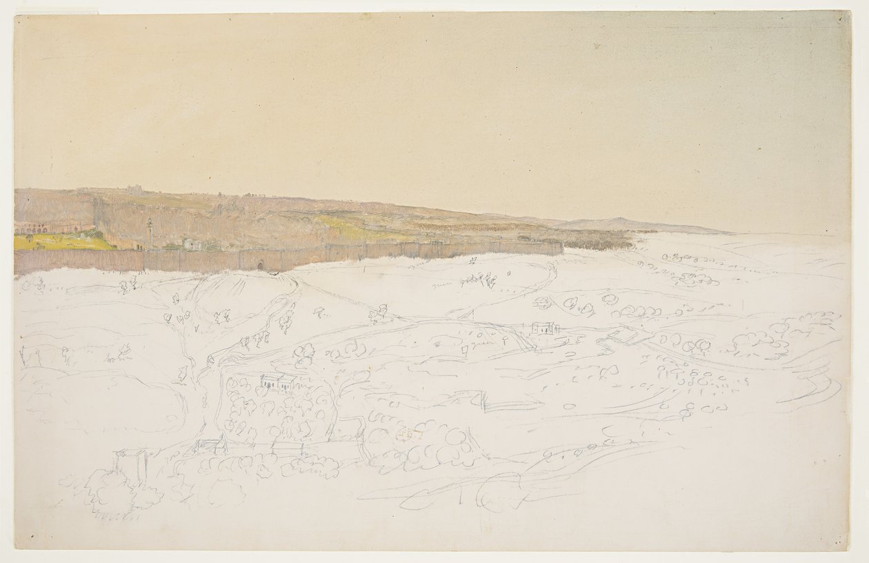 Tekening, Jeruzalem, algemeen beeld, april (), 1868 door Frederic Edwin Church