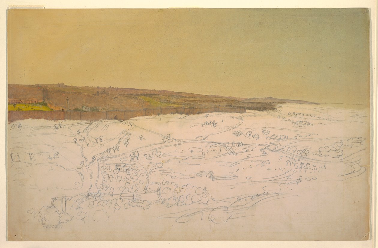 Tekening, Jeruzalem, algemeen beeld, april (), 1868 door Frederic Edwin Church