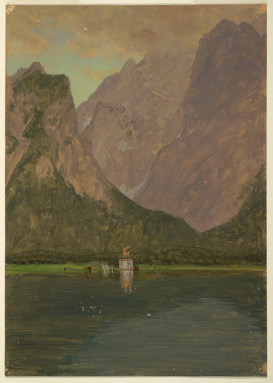 Tekening, Koenigsee, bij Berchtesgaden, Beieren, 1868 door Frederic Edwin Church