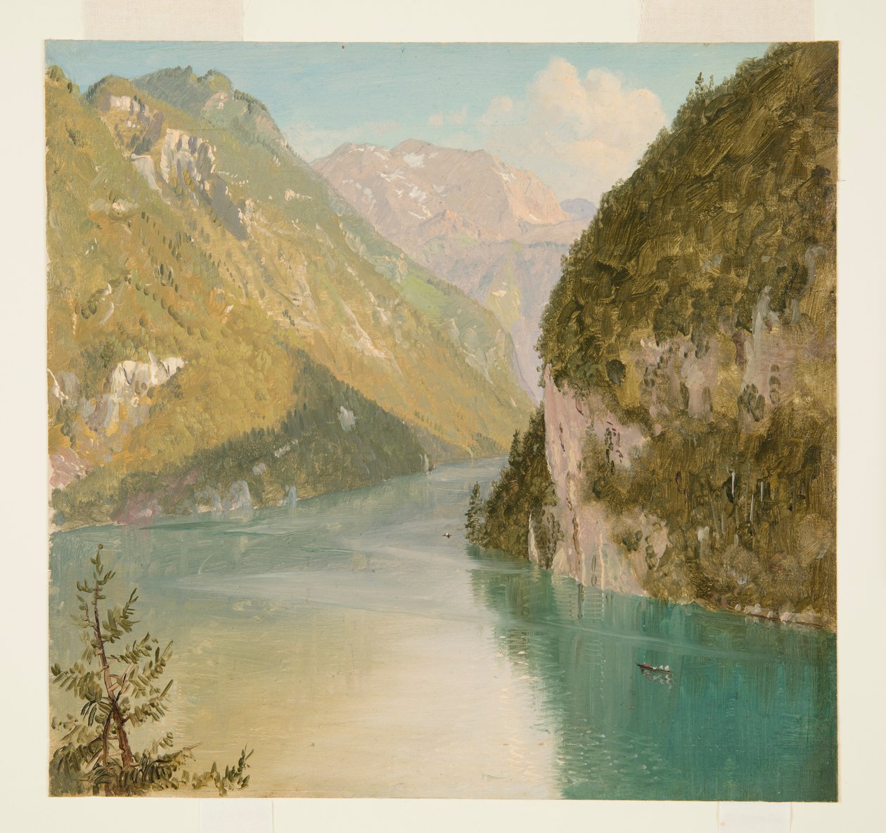 Tekening, Königssee, Beieren, juli 1868 door Frederic Edwin Church