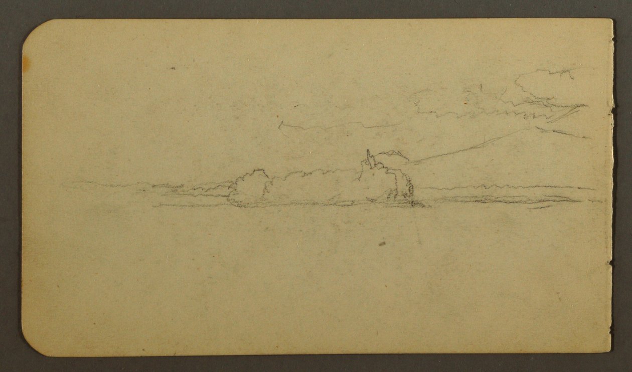 Tekening, meer kijkend in de richting van Mt. Katahdin, 1878 door Frederic Edwin Church