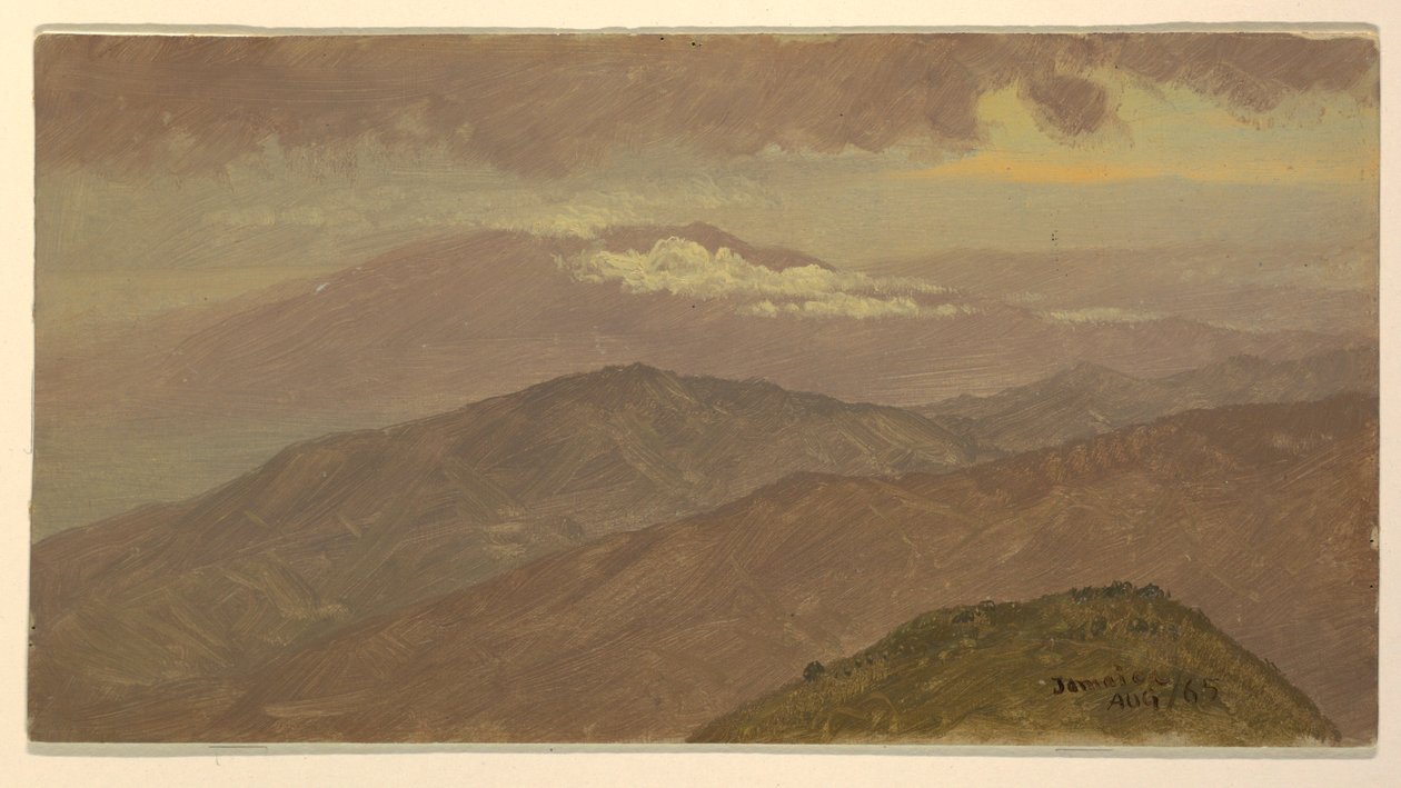 Tekening, Landschap, augustus 1865 door Frederic Edwin Church