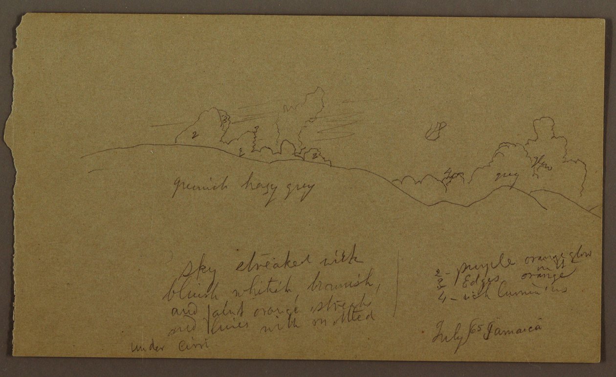Tekening, Landschap, juli 1865 door Frederic Edwin Church